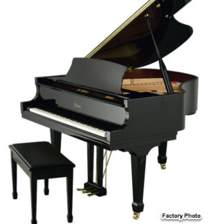 Black Essex grand piano with matching bench