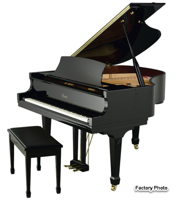 Black Essex grand piano with matching bench